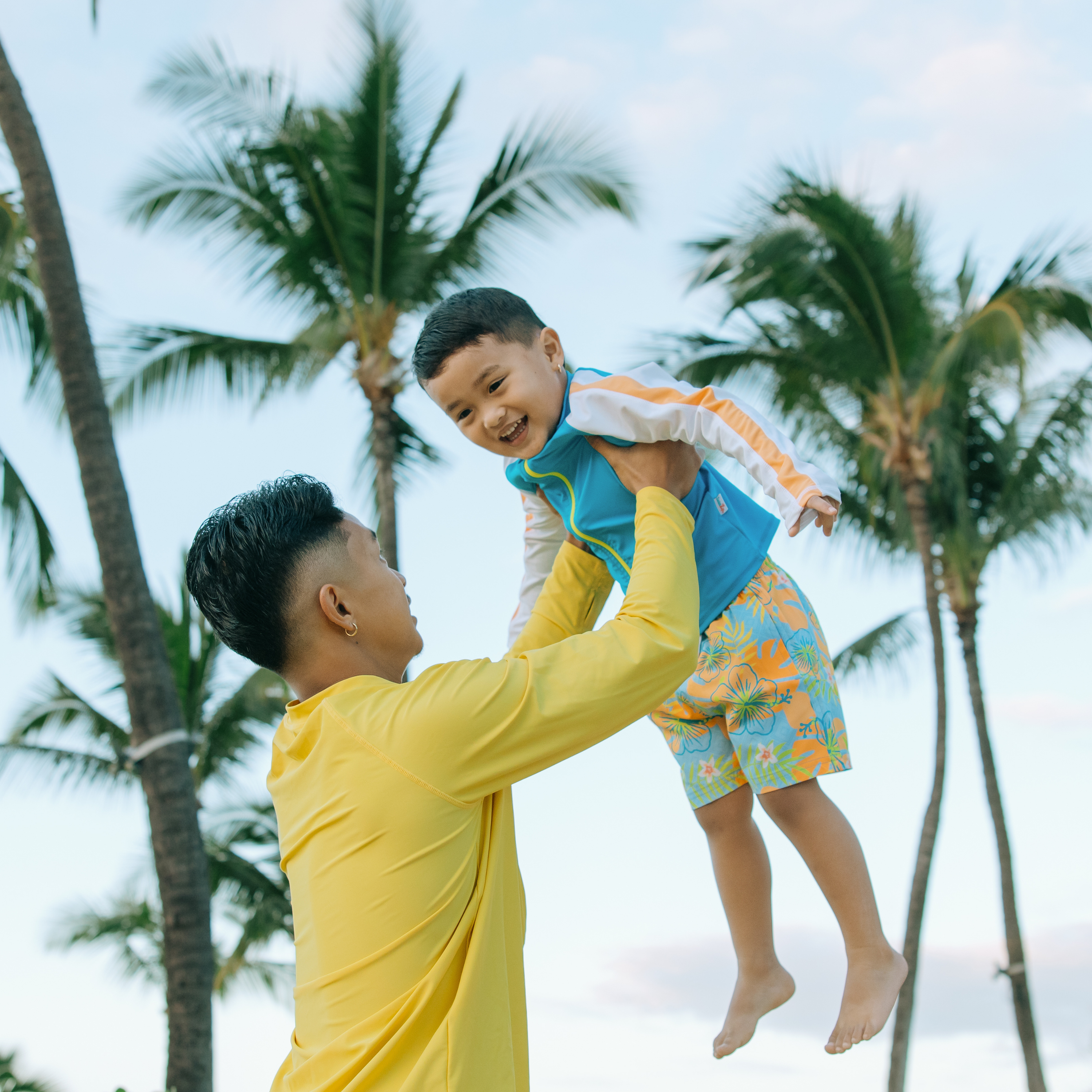 Boys Long Sleeve Zipper Rash Guard and Swim Trunk Set | "Groovy"-SwimZip UPF 50+ Sun Protective Swimwear & UV Zipper Rash Guards-pos12