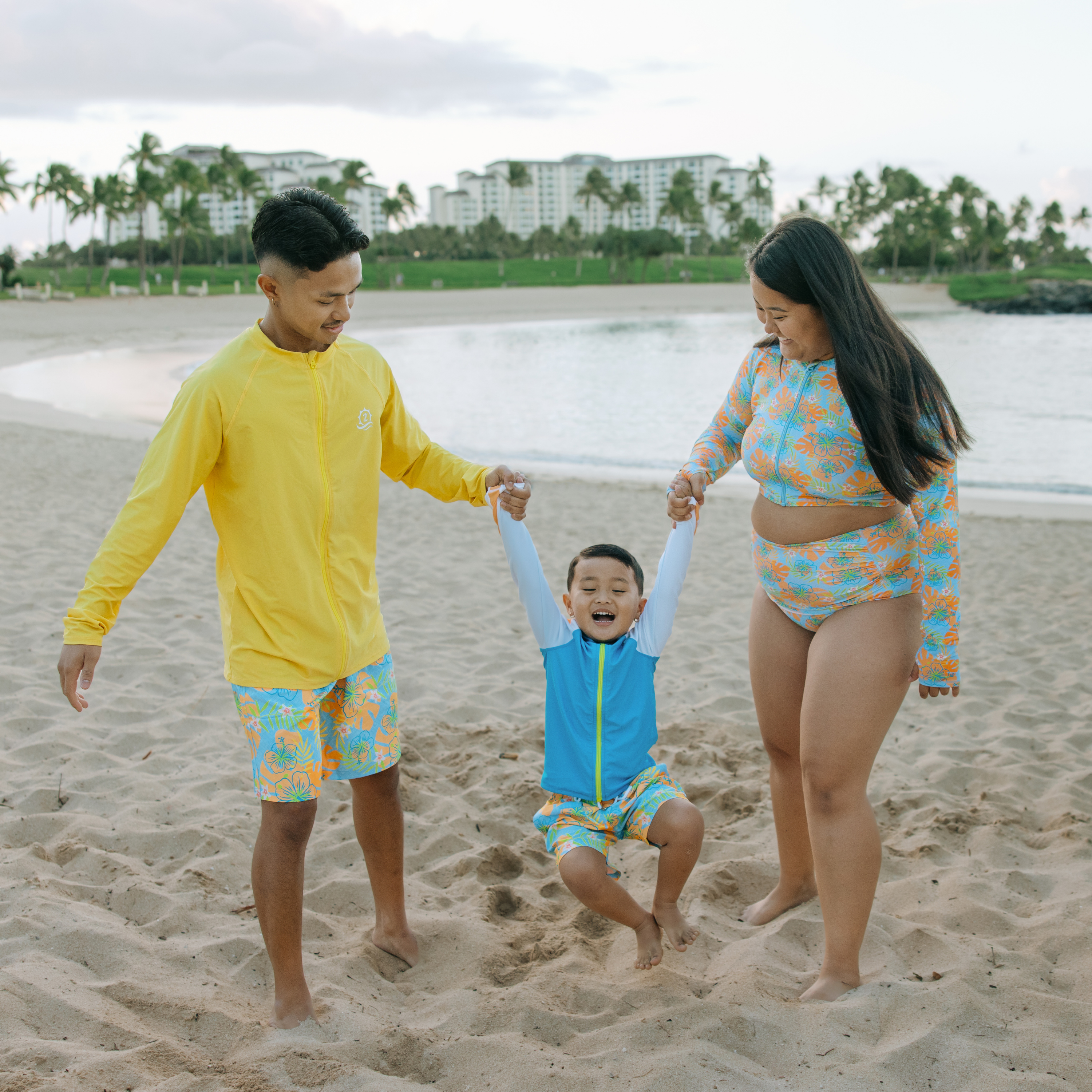 Women's Long Sleeve Crop Rash Guard | “Groovy”-SwimZip UPF 50+ Sun Protective Swimwear & UV Zipper Rash Guards-pos7