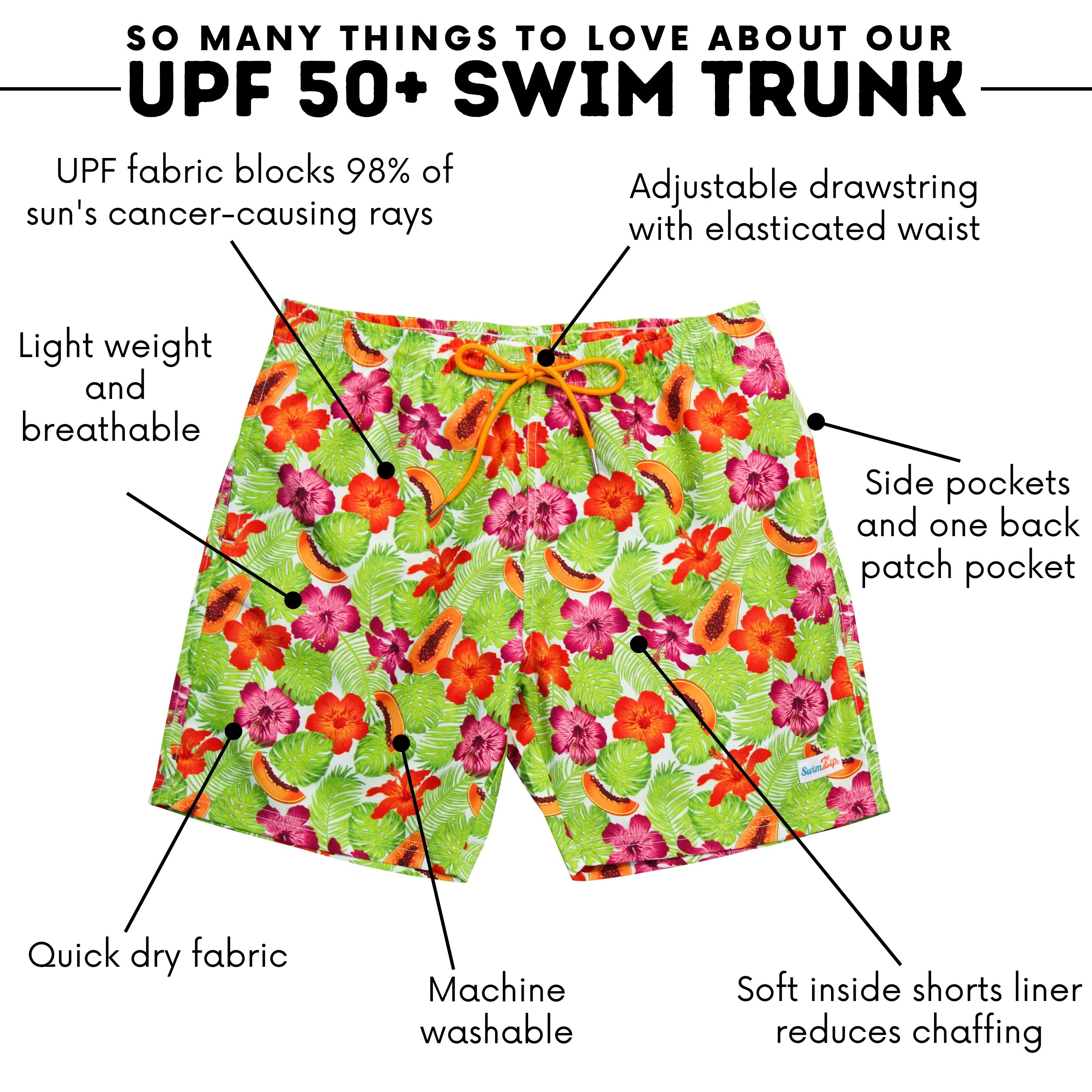 Boys Swim Trunks Boxer Brief Liner (sizes 6-14) | "Hibiscus"-SwimZip UPF 50+ Sun Protective Swimwear & UV Zipper Rash Guards-pos4
