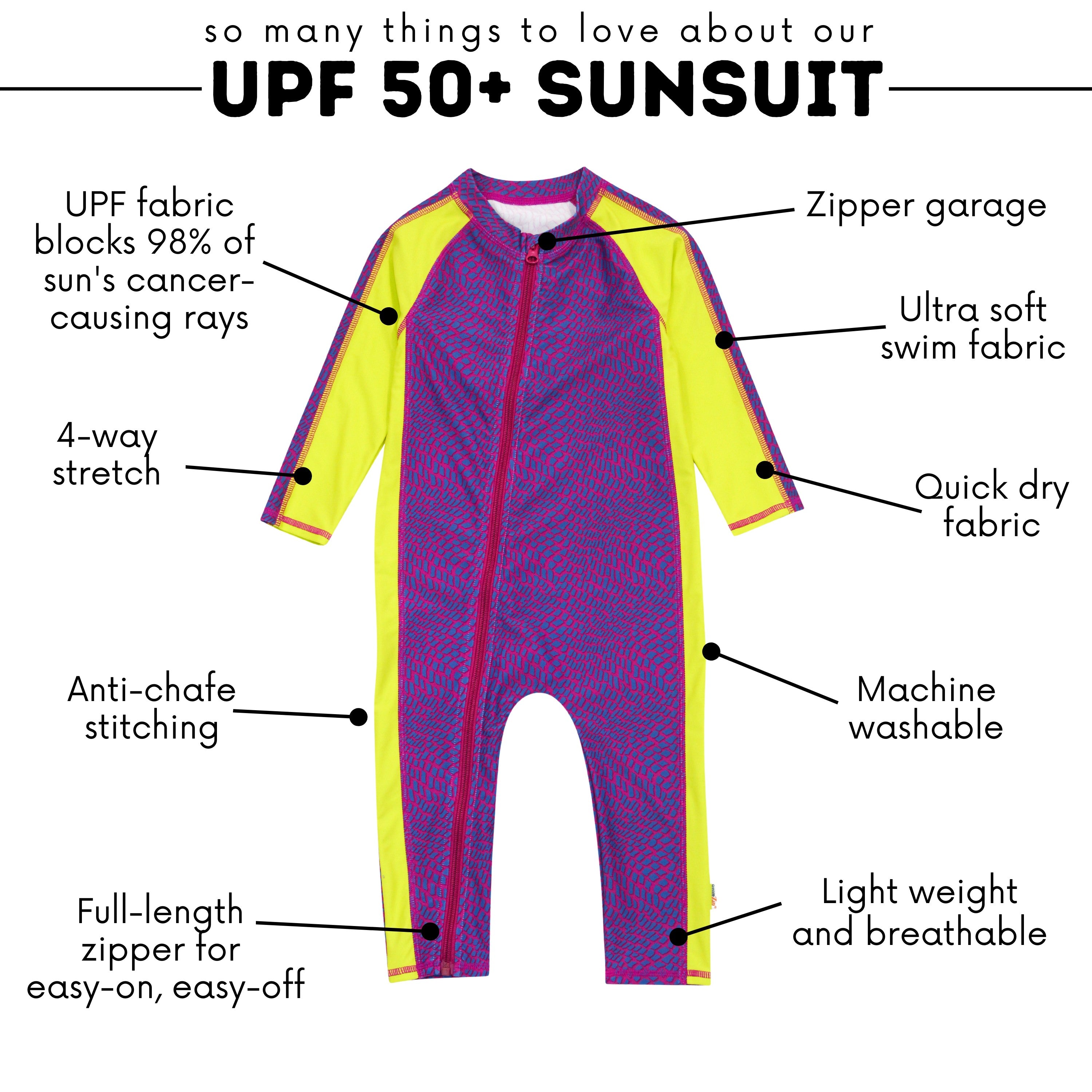 Sunsuit - Long Sleeve Romper Swimsuit | "In Disguise"-SwimZip UPF 50+ Sun Protective Swimwear & UV Zipper Rash Guards-pos4