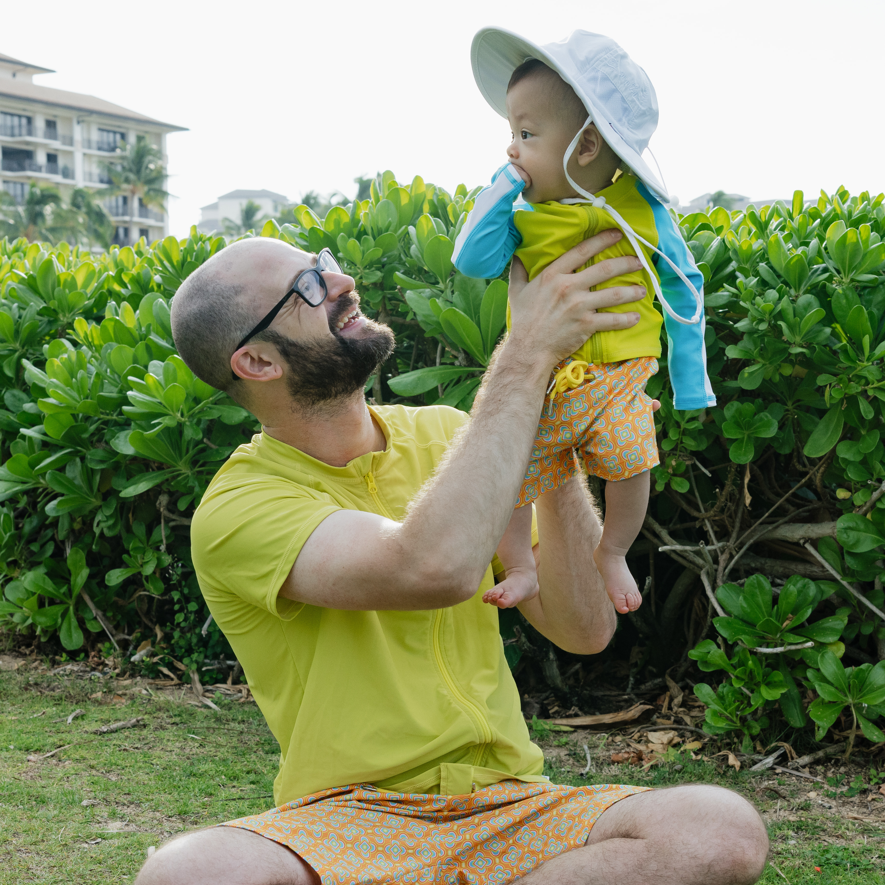 Boys Long Sleeve Zipper Rash Guard and Swim Trunk Set | "Kaleidoscope"-SwimZip UPF 50+ Sun Protective Swimwear & UV Zipper Rash Guards-pos6