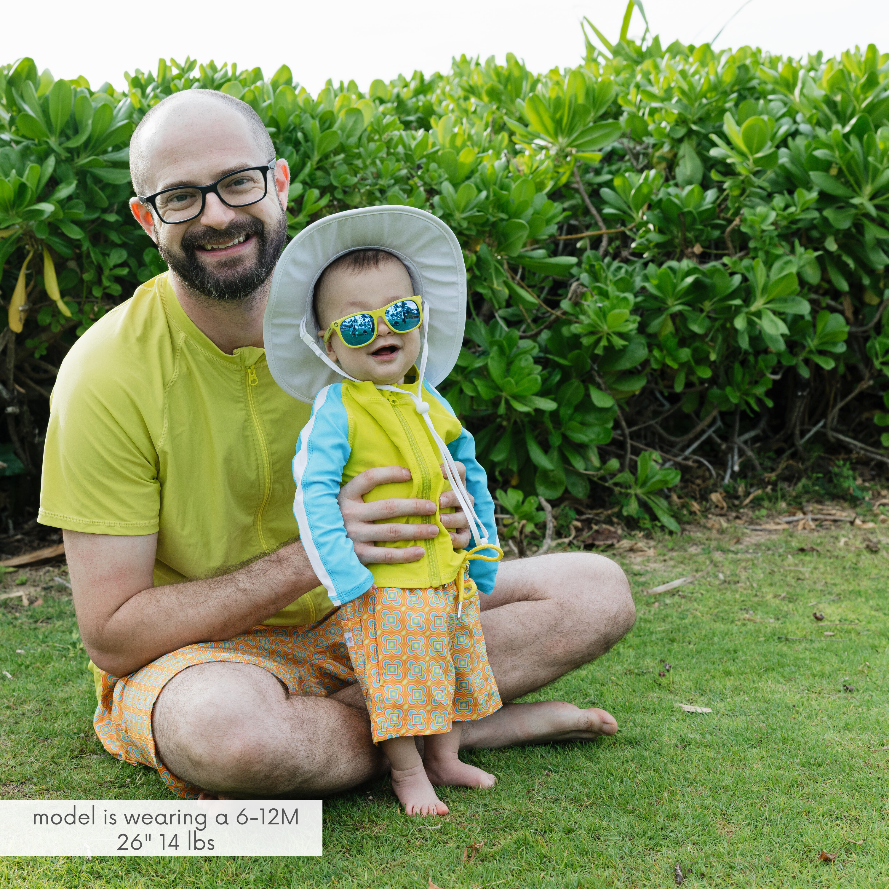 Boys Long Sleeve Zipper Rash Guard and Swim Trunk Set | "Kaleidoscope"-SwimZip UPF 50+ Sun Protective Swimwear & UV Zipper Rash Guards-pos3