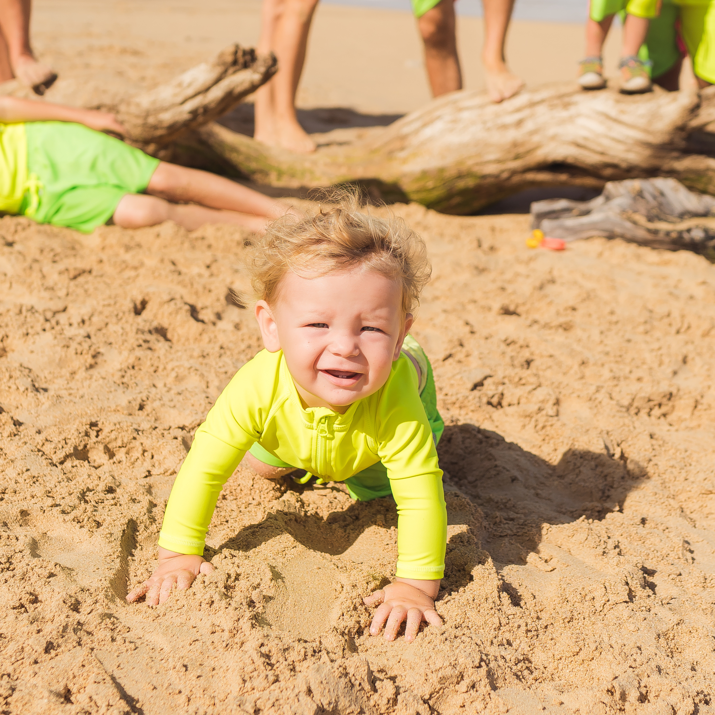 Boys Long Sleeve Zipper Rash Guard and Swim Trunk Set | "Neon Flash"-SwimZip UPF 50+ Sun Protective Swimwear & UV Zipper Rash Guards-pos9