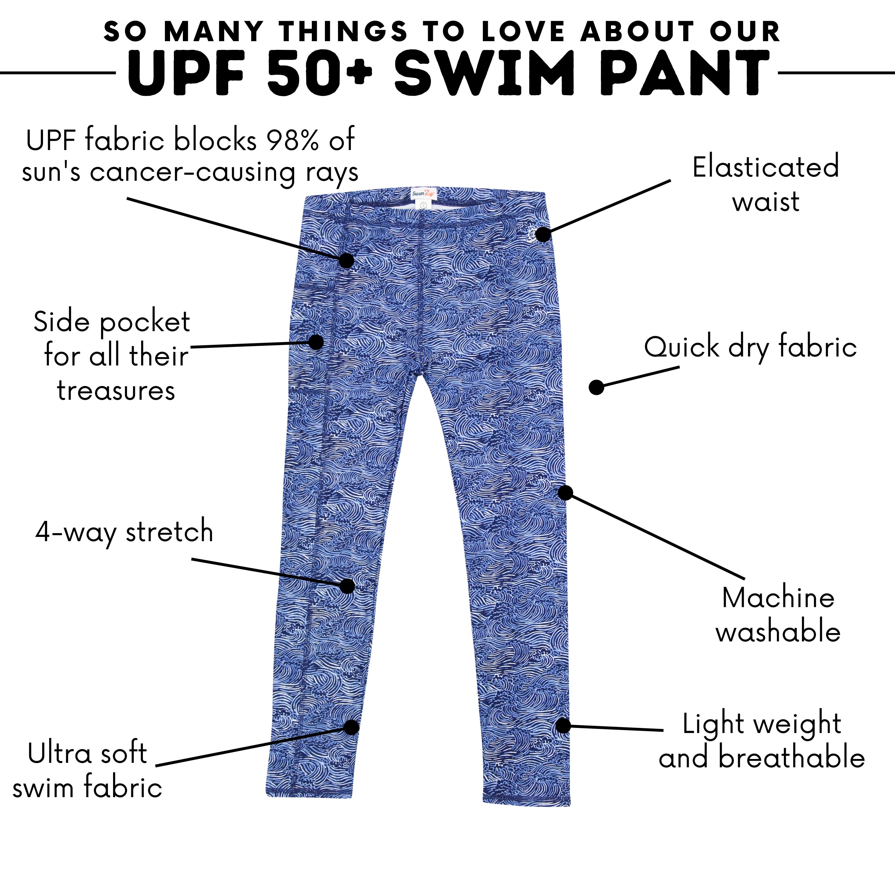 Kids Swim Pants | "Ocean Breeze”-SwimZip UPF 50+ Sun Protective Swimwear & UV Zipper Rash Guards-pos4