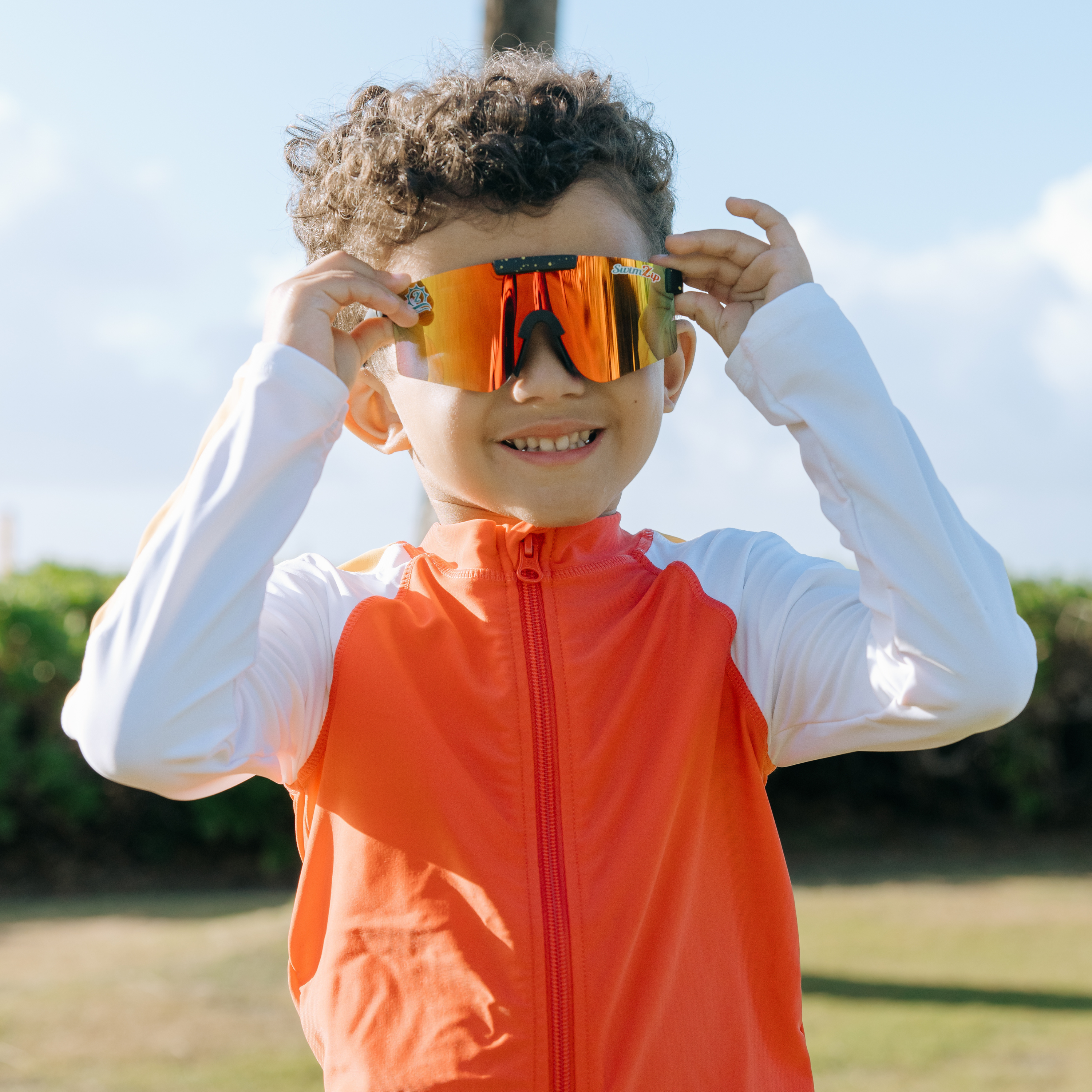 Boys Long Sleeve Zipper Rash Guard and Swim Trunk Set | "Starfish"-SwimZip UPF 50+ Sun Protective Swimwear & UV Zipper Rash Guards-pos11