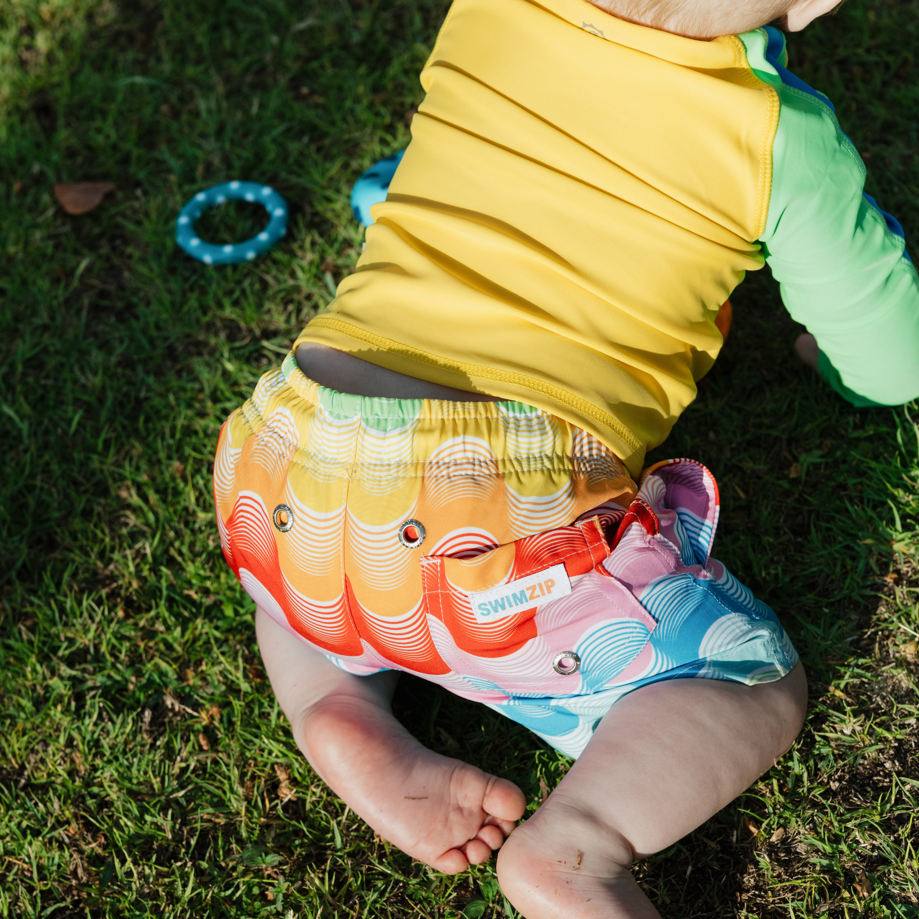 Boys Long Sleeve Zipper Rash Guard and Swim Trunk Set | "Surf's Up"-SwimZip UPF 50+ Sun Protective Swimwear & UV Zipper Rash Guards-pos3