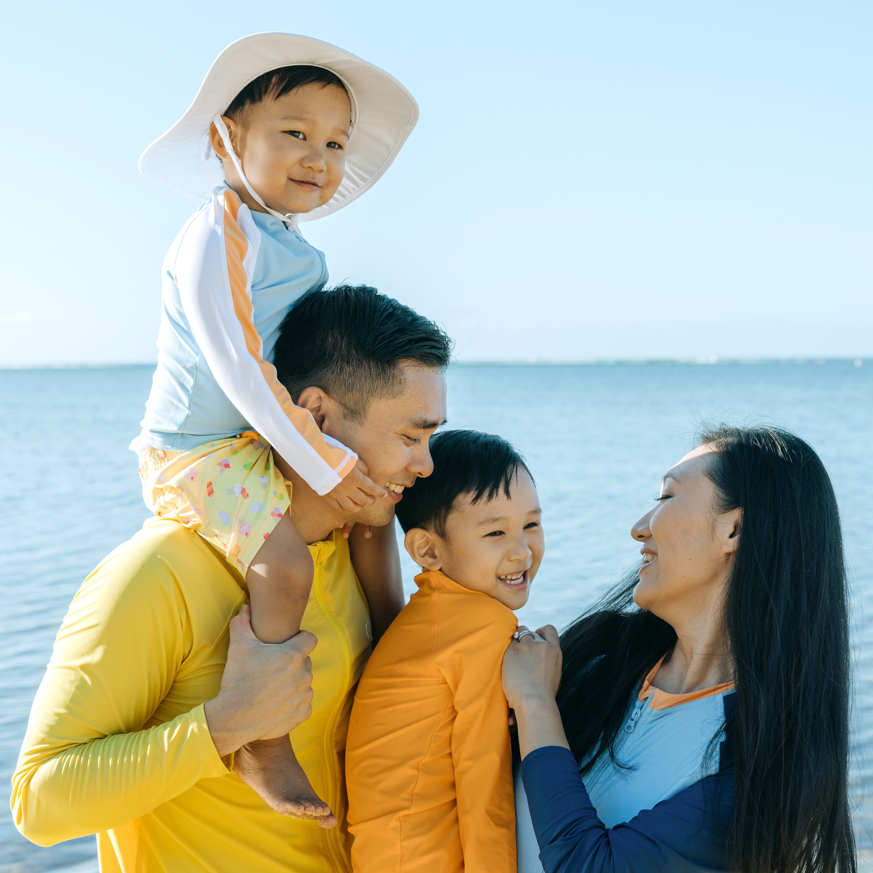 Boys Long Sleeve Zipper Rash Guard and Swim Trunk Set | "Sweetie"-SwimZip UPF 50+ Sun Protective Swimwear & UV Zipper Rash Guards-pos2