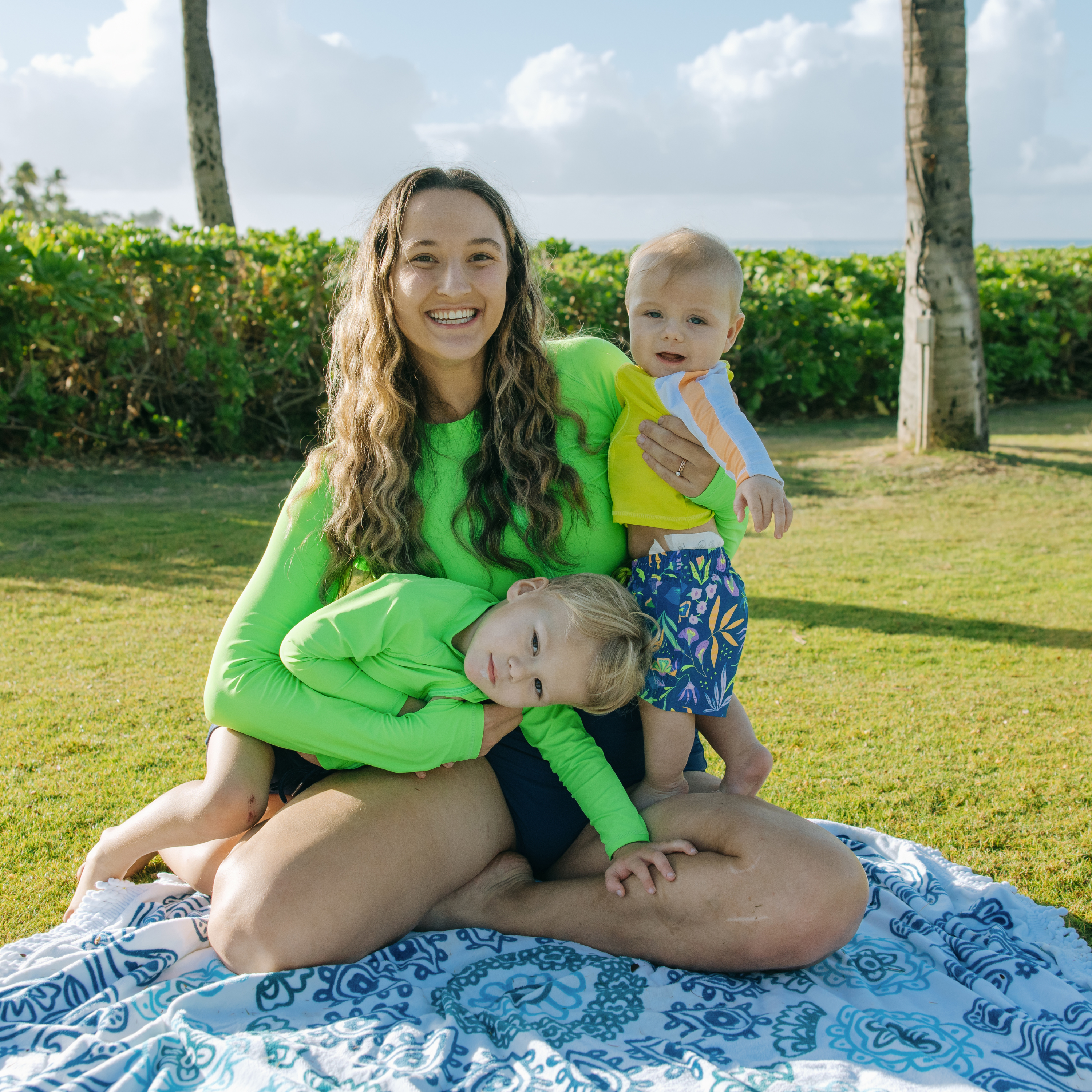 Boys Long Sleeve Zipper Rash Guard and Swim Trunk Set | "Tropadelic"-SwimZip UPF 50+ Sun Protective Swimwear & UV Zipper Rash Guards-pos8