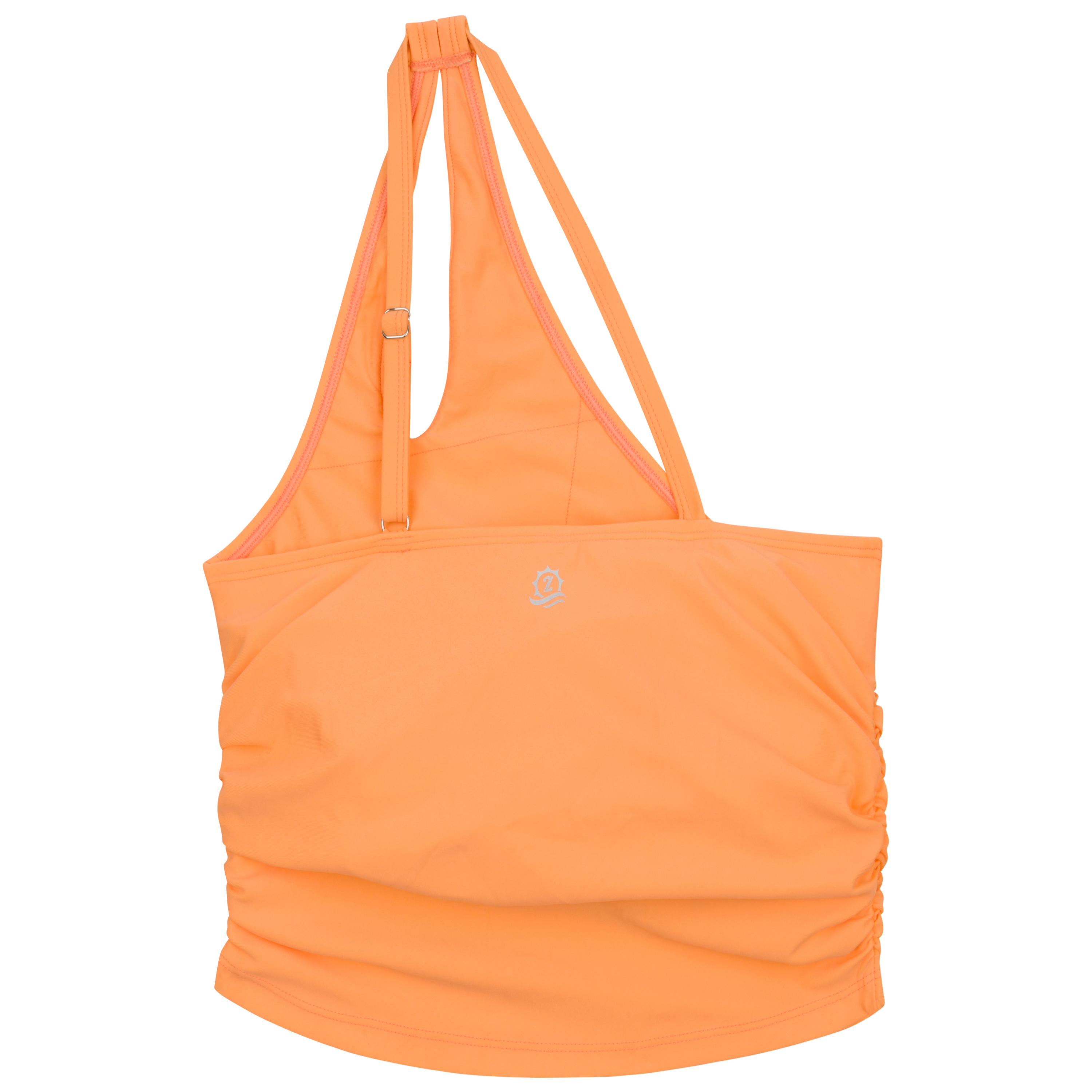 Women’s One Shoulder Crop Tankini Top | “Paradise Orange”-SwimZip UPF 50+ Sun Protective Swimwear & UV Zipper Rash Guards-pos11