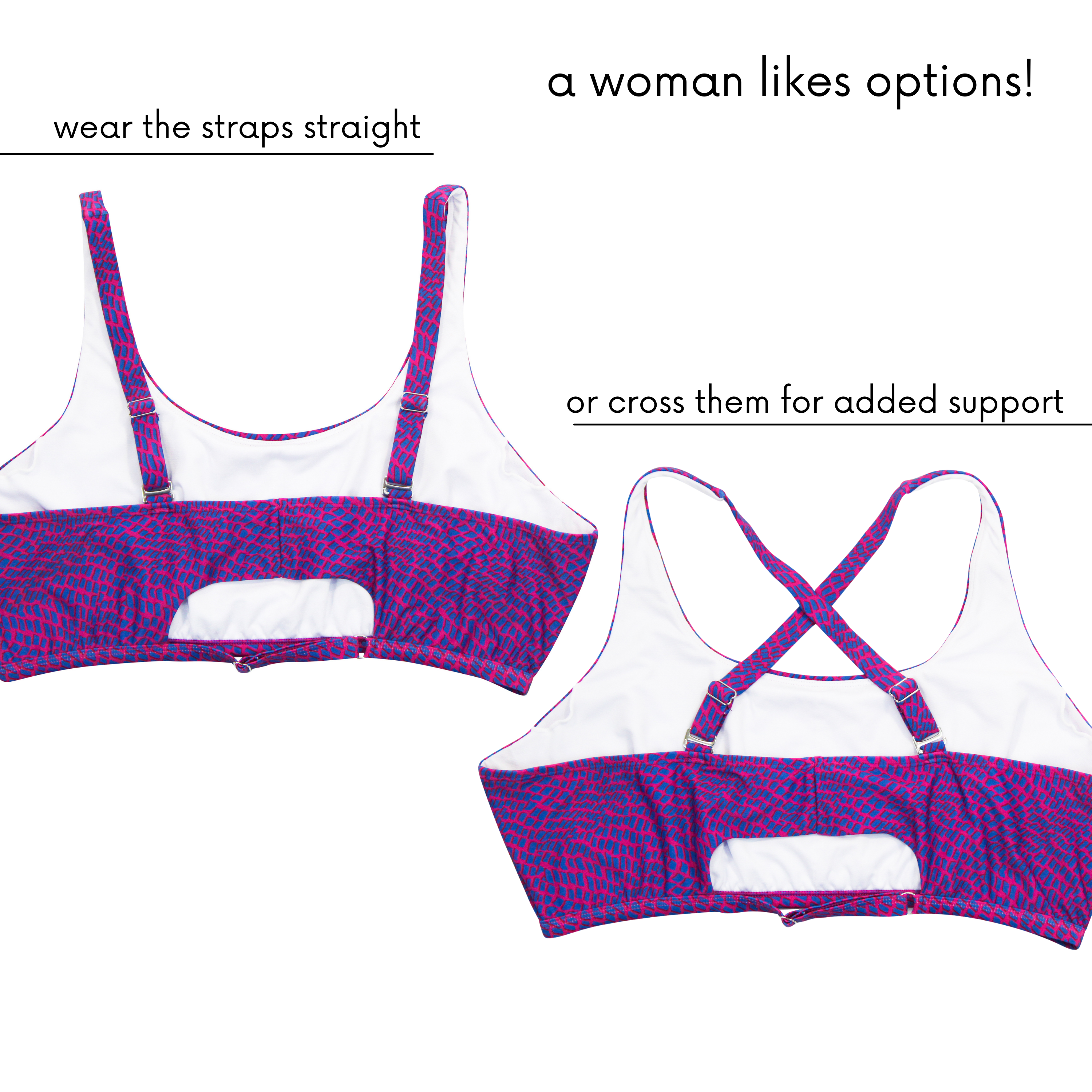 Women's Scoop Neck Bikini Top Plus Size | "In Disguise"-SwimZip UPF 50+ Sun Protective Swimwear & UV Zipper Rash Guards-pos7