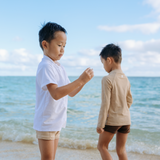 Kids Euro Swim Shorties | "Sandy Beach"-SwimZip UPF 50+ Sun Protective Swimwear & UV Zipper Rash Guards-pos5