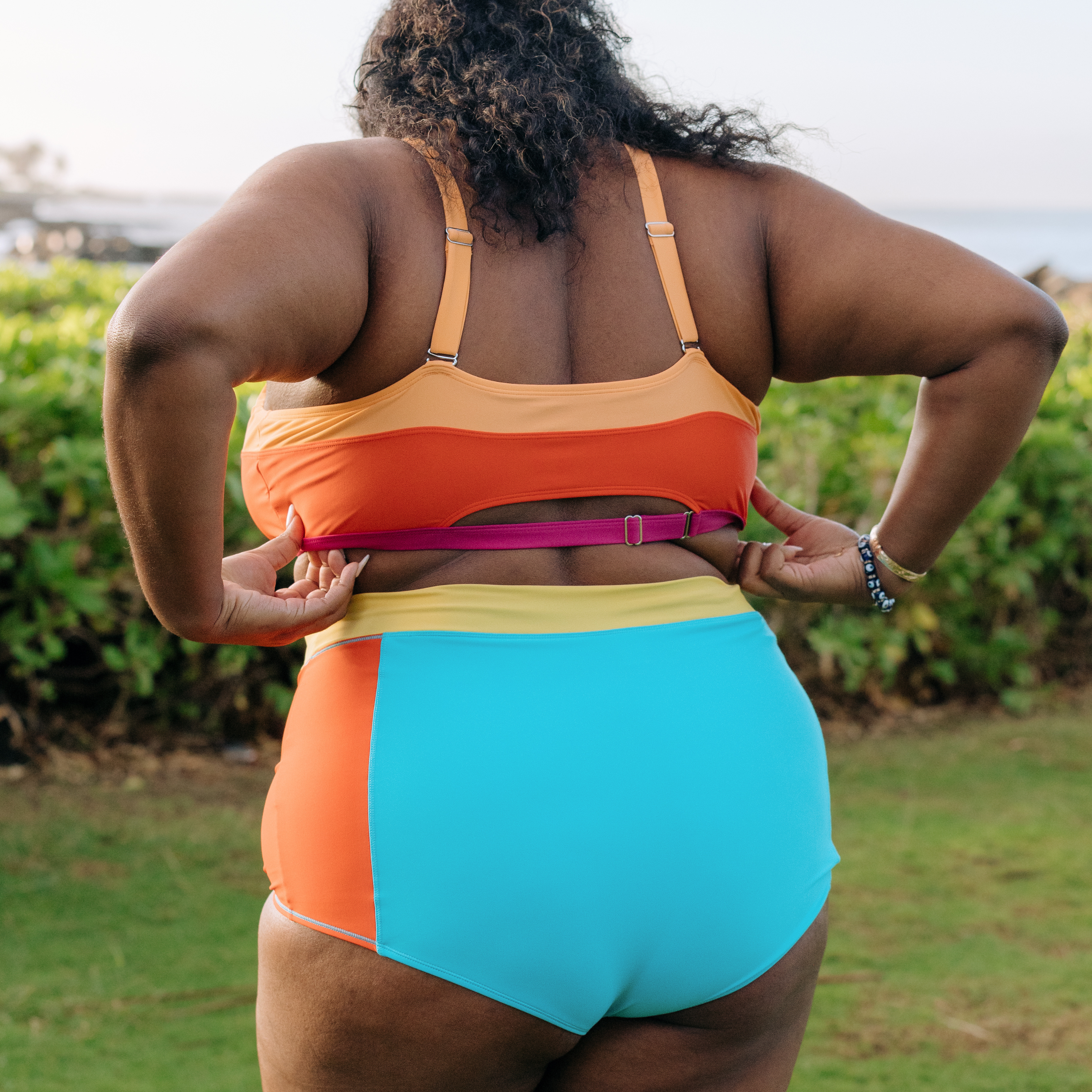 Women's Scoop Neck Bikini Top Plus Size | "Color Pop"-SwimZip UPF 50+ Sun Protective Swimwear & UV Zipper Rash Guards-pos3