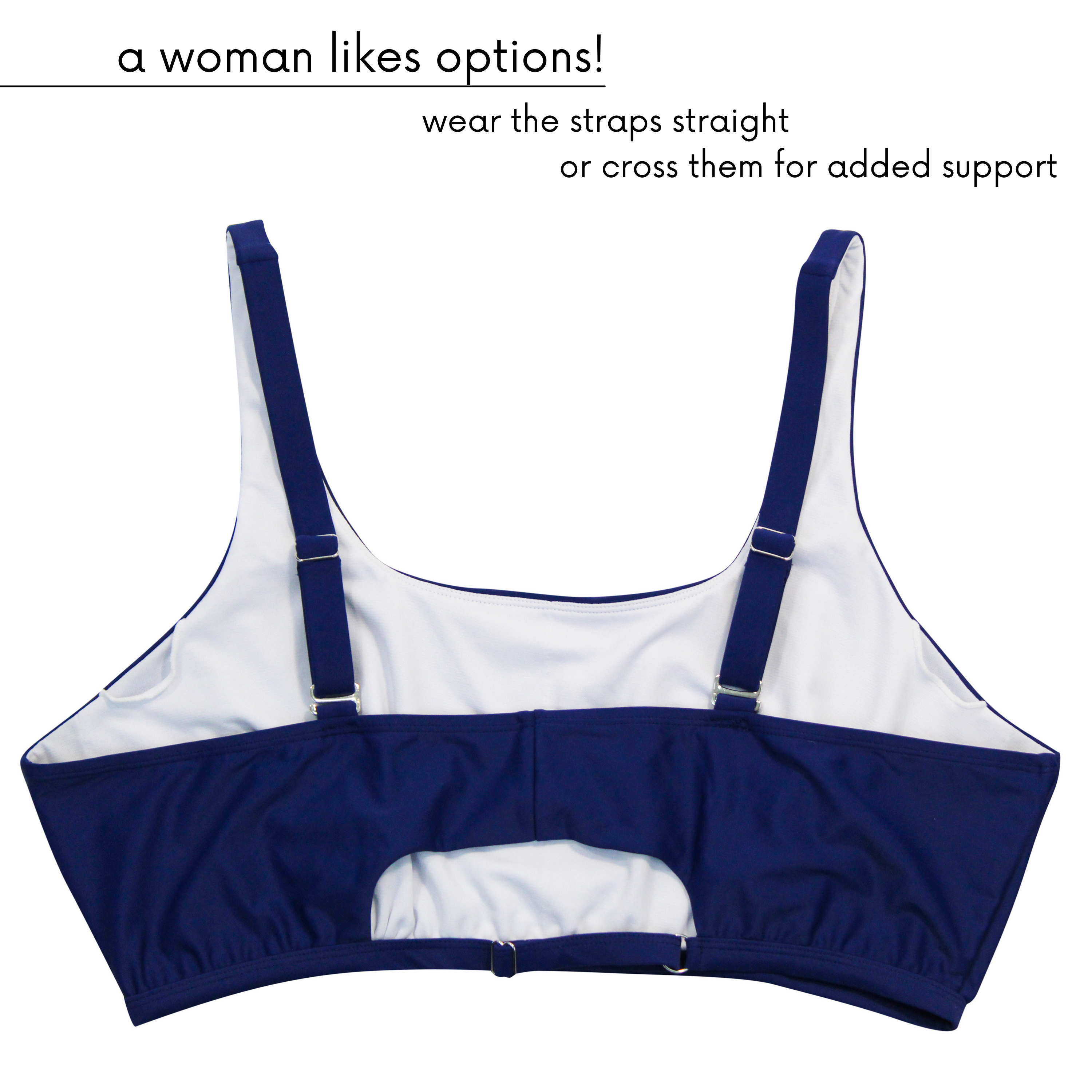 Women's Scoop Neck Bikini Top Plus Size | "Navy"-SwimZip UPF 50+ Sun Protective Swimwear & UV Zipper Rash Guards-pos6