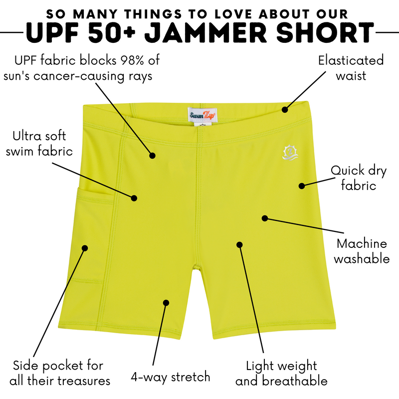 Kids Jammers Swim Shorts | "Sulphur Yellow"-SwimZip UPF 50+ Sun Protective Swimwear & UV Zipper Rash Guards-pos4