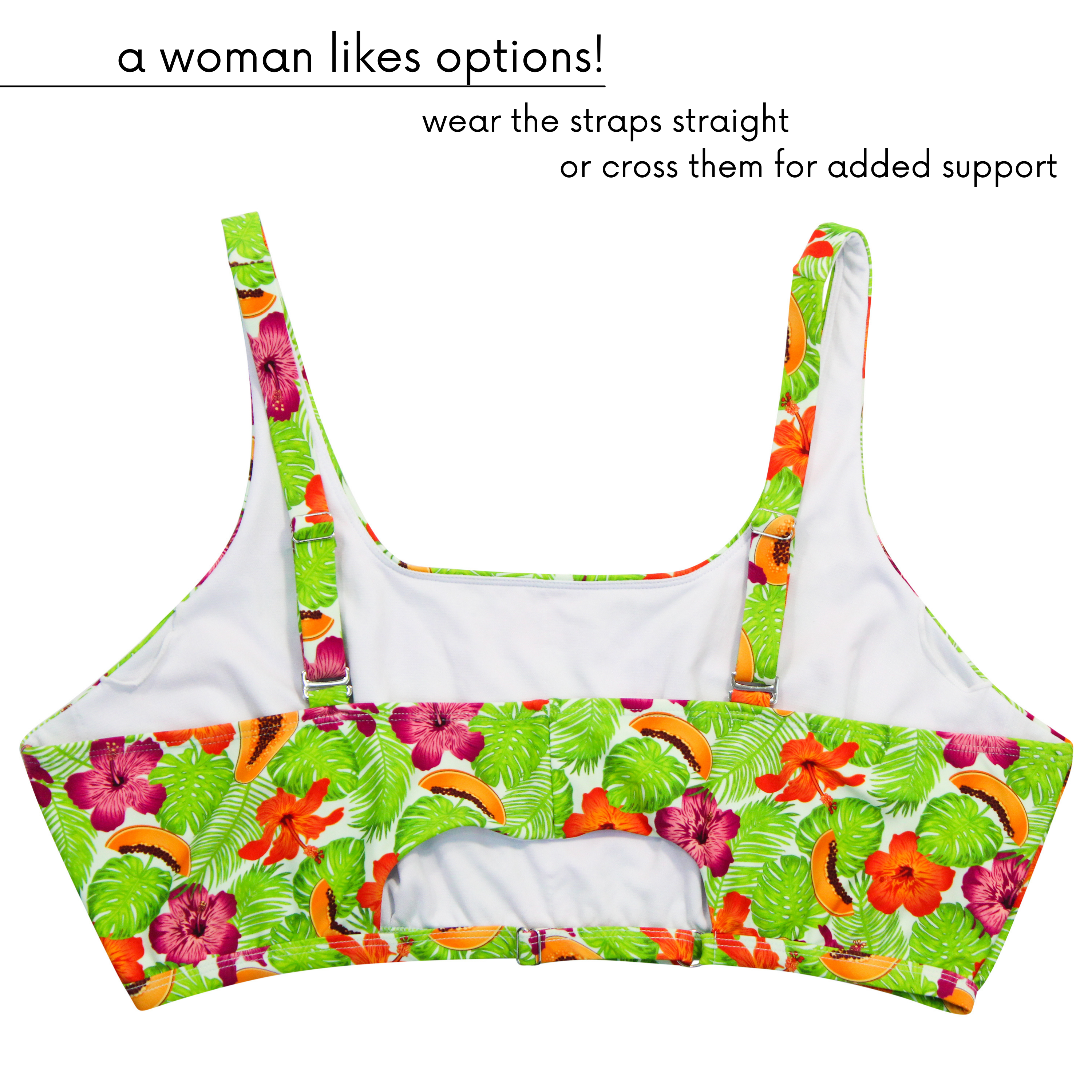 Women's Scoop Neck Bikini Top Plus Size | "Hibiscus"-SwimZip UPF 50+ Sun Protective Swimwear & UV Zipper Rash Guards-pos7