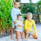 Boys Swim Trunks Boxer Brief Liner (sizes 6-14) | “Mediterranean Lemons"-SwimZip UPF 50+ Sun Protective Swimwear & UV Zipper Rash Guards-pos5