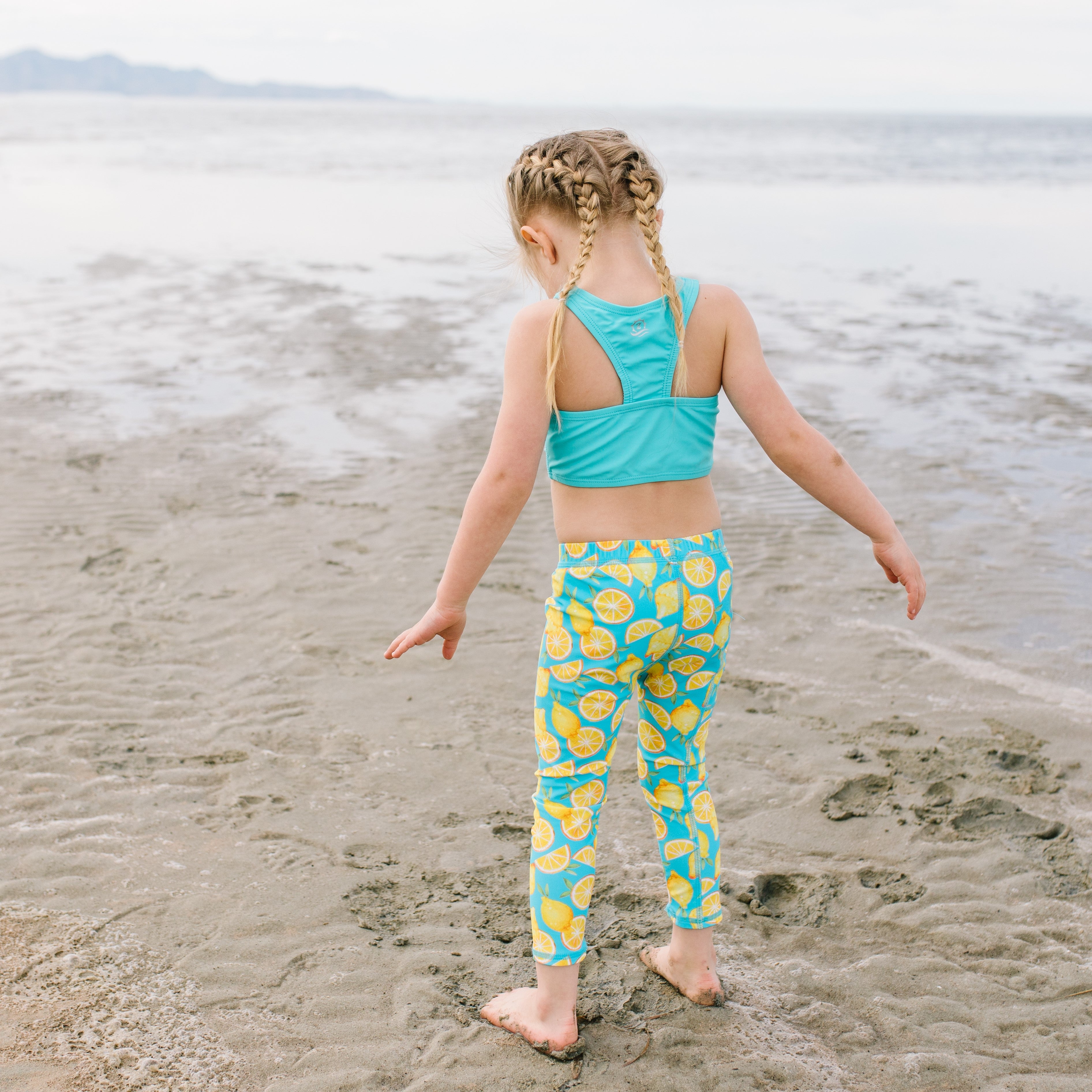 Kids Swim Pants | "Lemons"-SwimZip UPF 50+ Sun Protective Swimwear & UV Zipper Rash Guards-pos4
