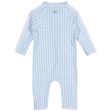Sunsuit - Long Sleeve Romper Swimsuit | "Blue Gingham"-SwimZip UPF 50+ Sun Protective Swimwear & UV Zipper Rash Guards-pos10