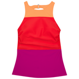 Women’s High Neck Fitted Tankini Top | “Color Pop”-XS-Color Pop-SwimZip UPF 50+ Sun Protective Swimwear & UV Zipper Rash Guards-pos1