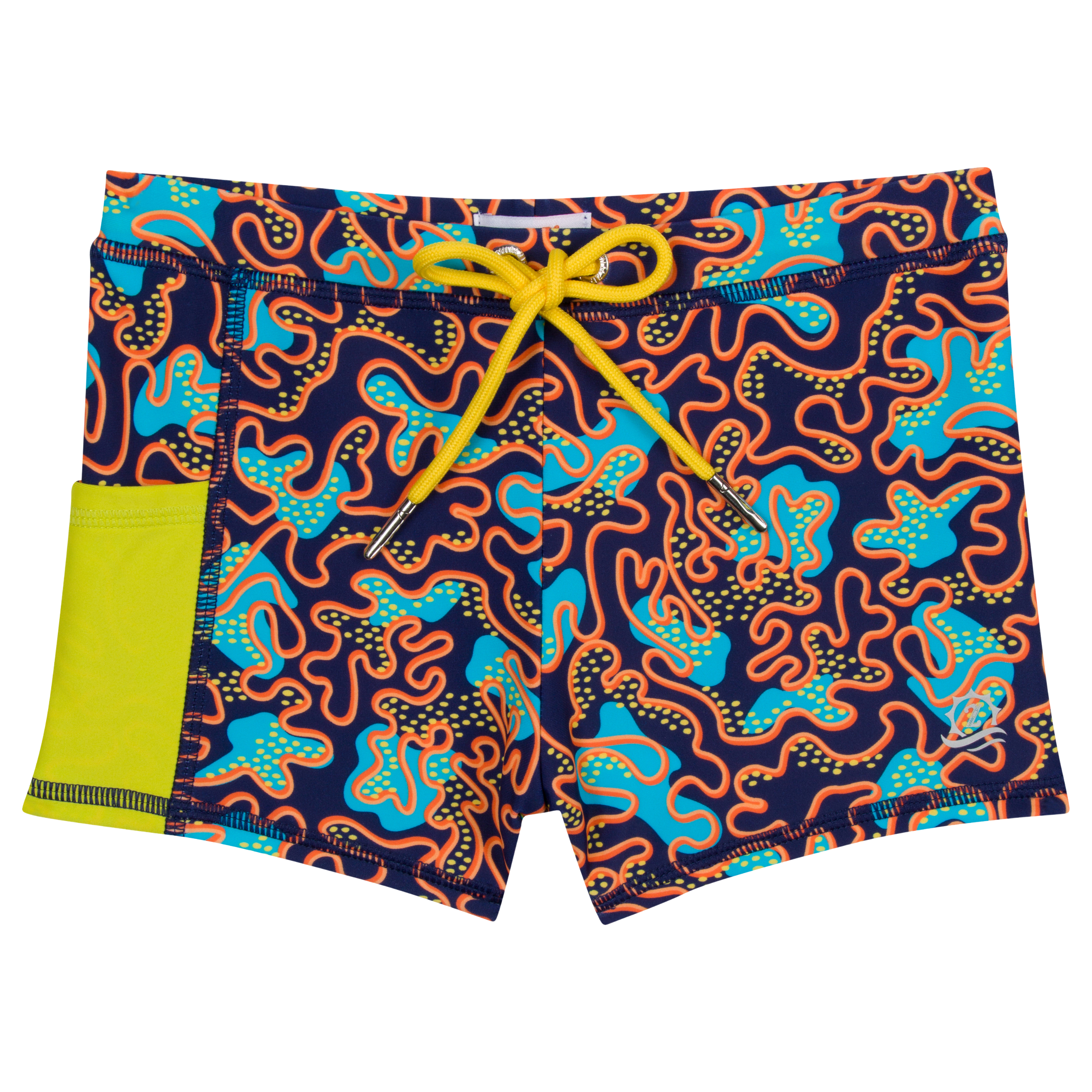 Kids Euro Swim Shorties | "Deep Dive"-6-12 Month-Deep Dive-SwimZip UPF 50+ Sun Protective Swimwear & UV Zipper Rash Guards-pos1