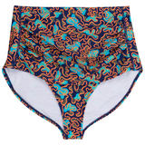 Women's High Waist Bikini Bottoms Ruched | "Deep Dive"-XS-Deep Dive-SwimZip UPF 50+ Sun Protective Swimwear & UV Zipper Rash Guards-pos1