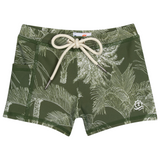 Kids Euro Swim Shorties | "Hawaiian Rainforest"-6-12 Month-Hawaiian Rainforest-SwimZip UPF 50+ Sun Protective Swimwear & UV Zipper Rash Guards-pos1