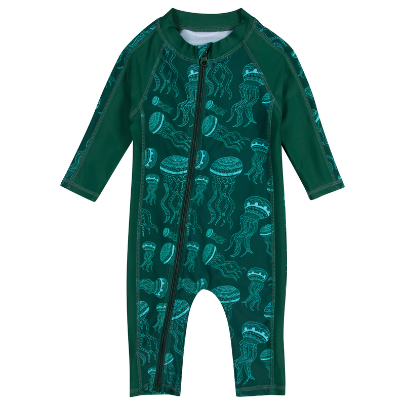 Sunsuit - Long Sleeve Romper Swimsuit | "Jelly Jellyfish"-SwimZip UPF 50+ Sun Protective Swimwear & UV Zipper Rash Guards-pos1