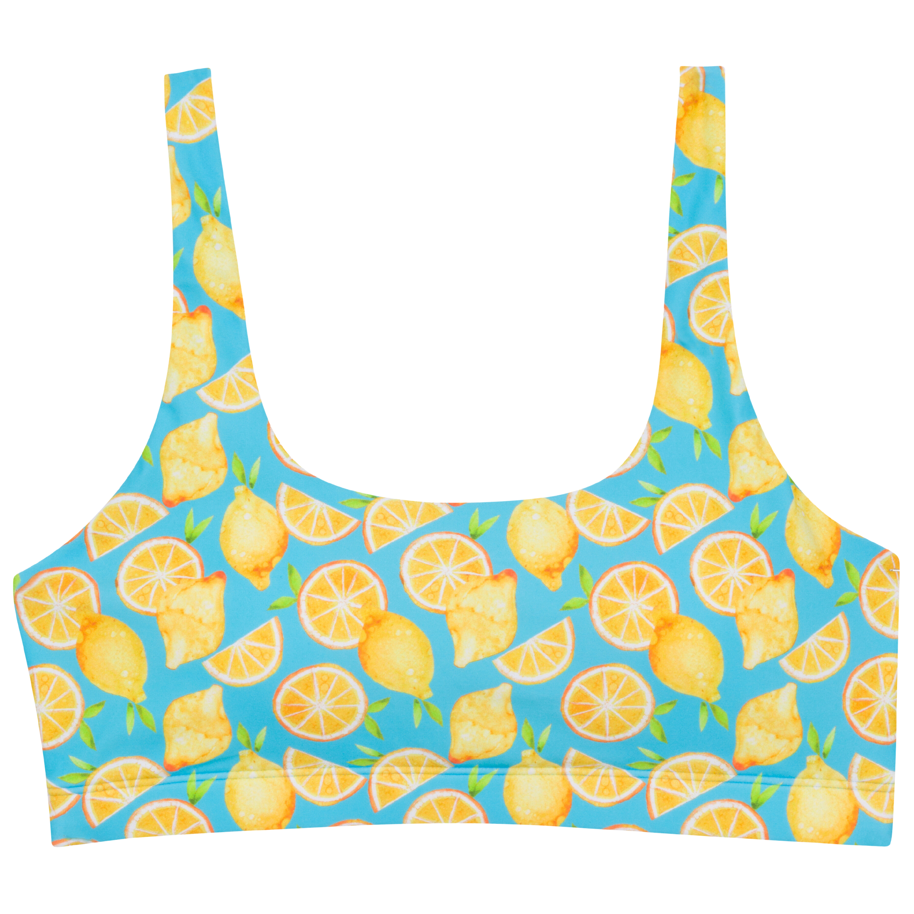 Women's Scoop Neck Bikini Top | "Lemons"-SwimZip UPF 50+ Sun Protective Swimwear & UV Zipper Rash Guards-pos1