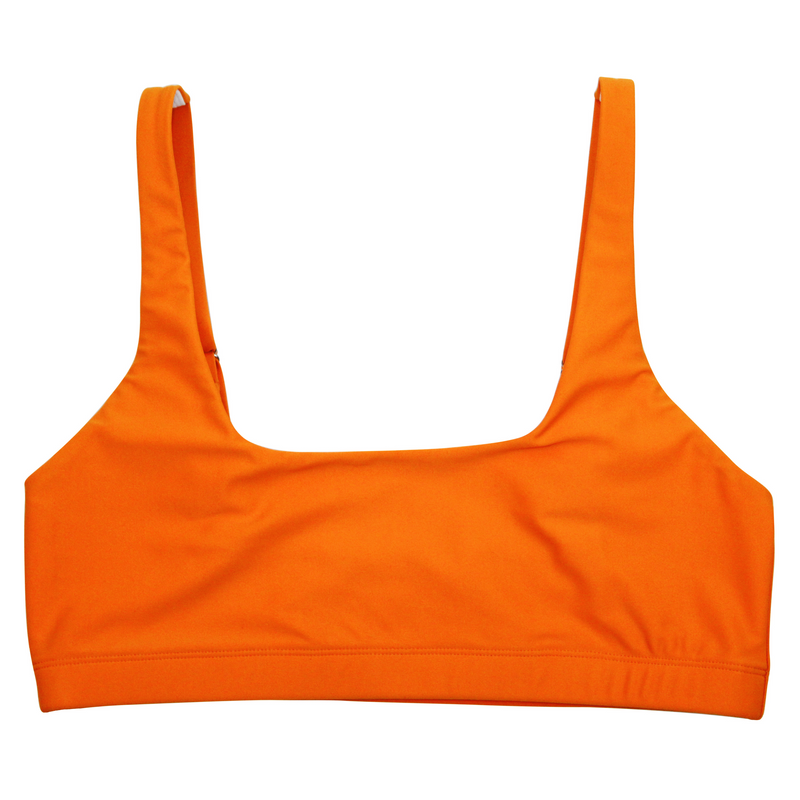 Women's Scoop Neck Bikini Top | "Orange"-XS-Orange-SwimZip UPF 50+ Sun Protective Swimwear & UV Zipper Rash Guards-pos1