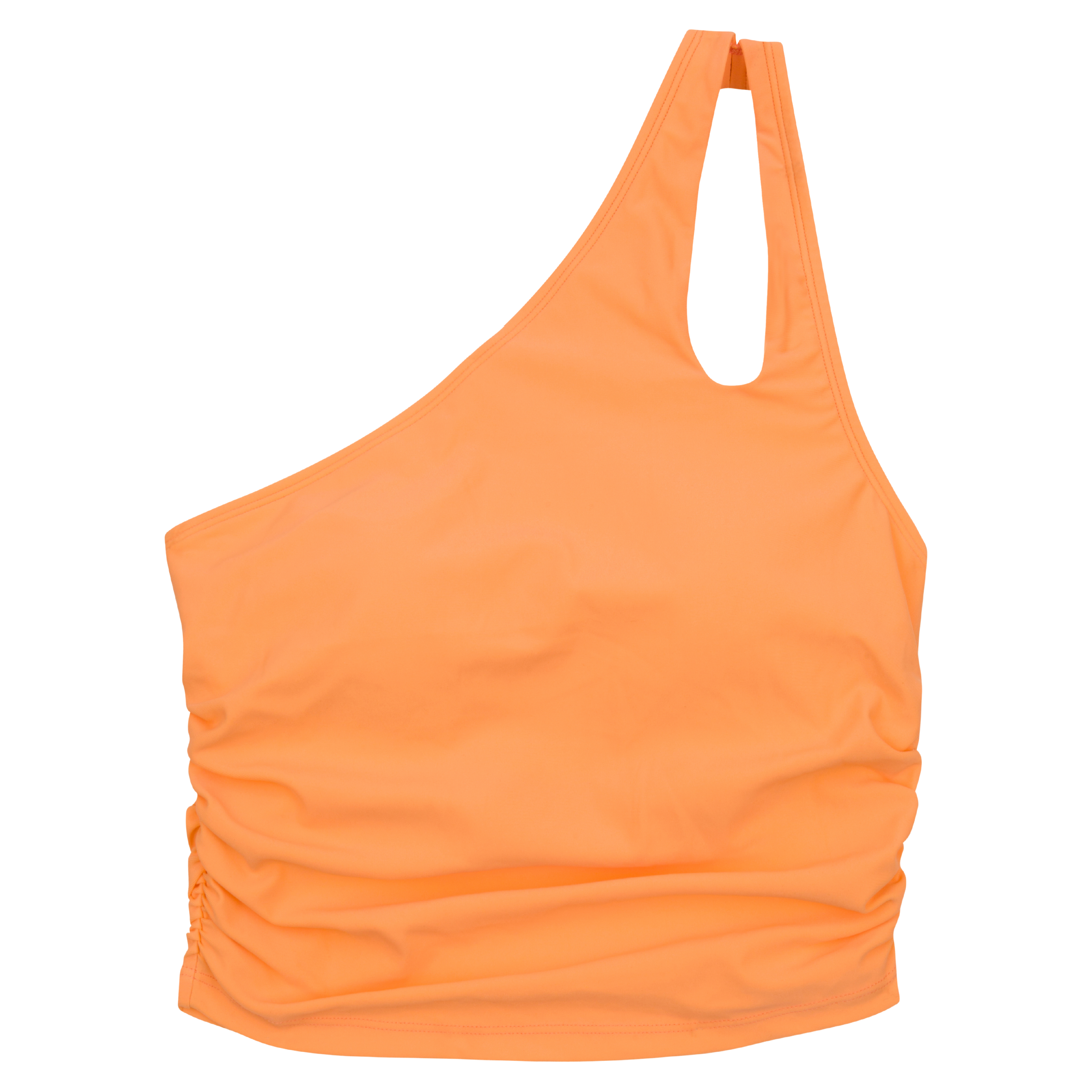 Women’s One Shoulder Crop Tankini Top | “Paradise Orange”-XS-Paradise Orange-SwimZip UPF 50+ Sun Protective Swimwear & UV Zipper Rash Guards-pos1