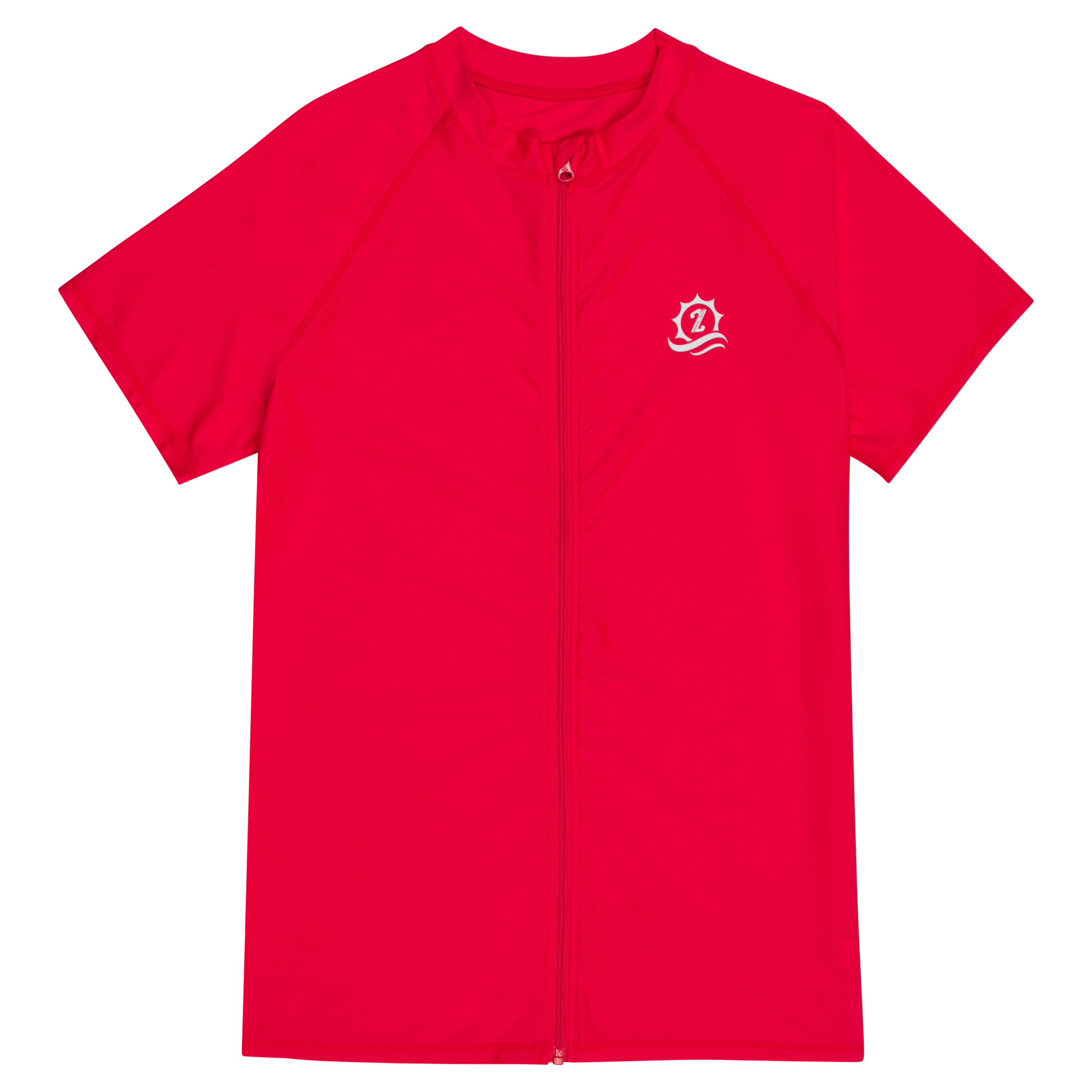 Men's Short Sleeve Rash Guard | “Red”-Small-Red-SwimZip UPF 50+ Sun Protective Swimwear & UV Zipper Rash Guards-pos1