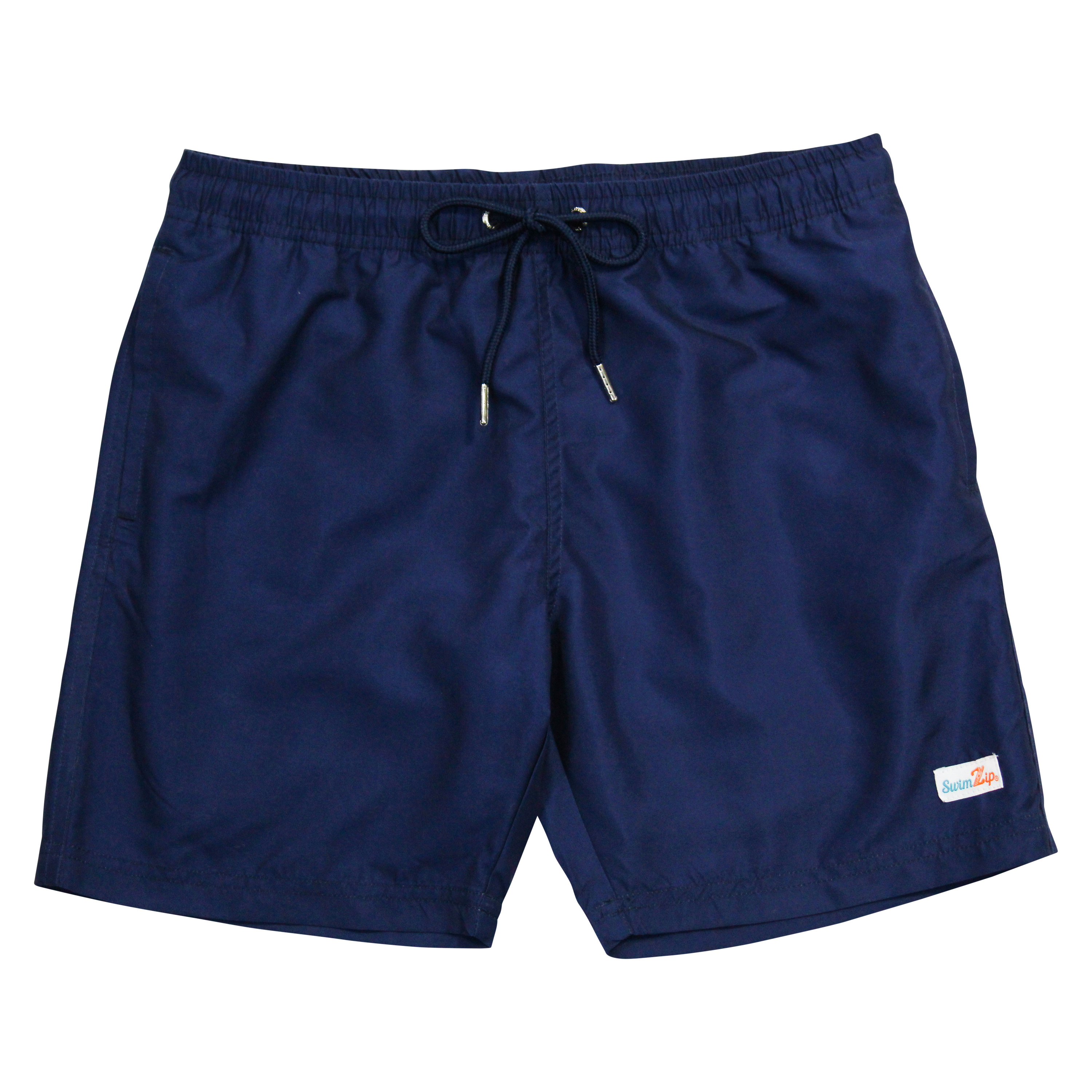 Boys Swim Trunks Boxer Brief Liner (sizes 6-14) | "Navy"-6-8-Navy-SwimZip UPF 50+ Sun Protective Swimwear & UV Zipper Rash Guards-pos1