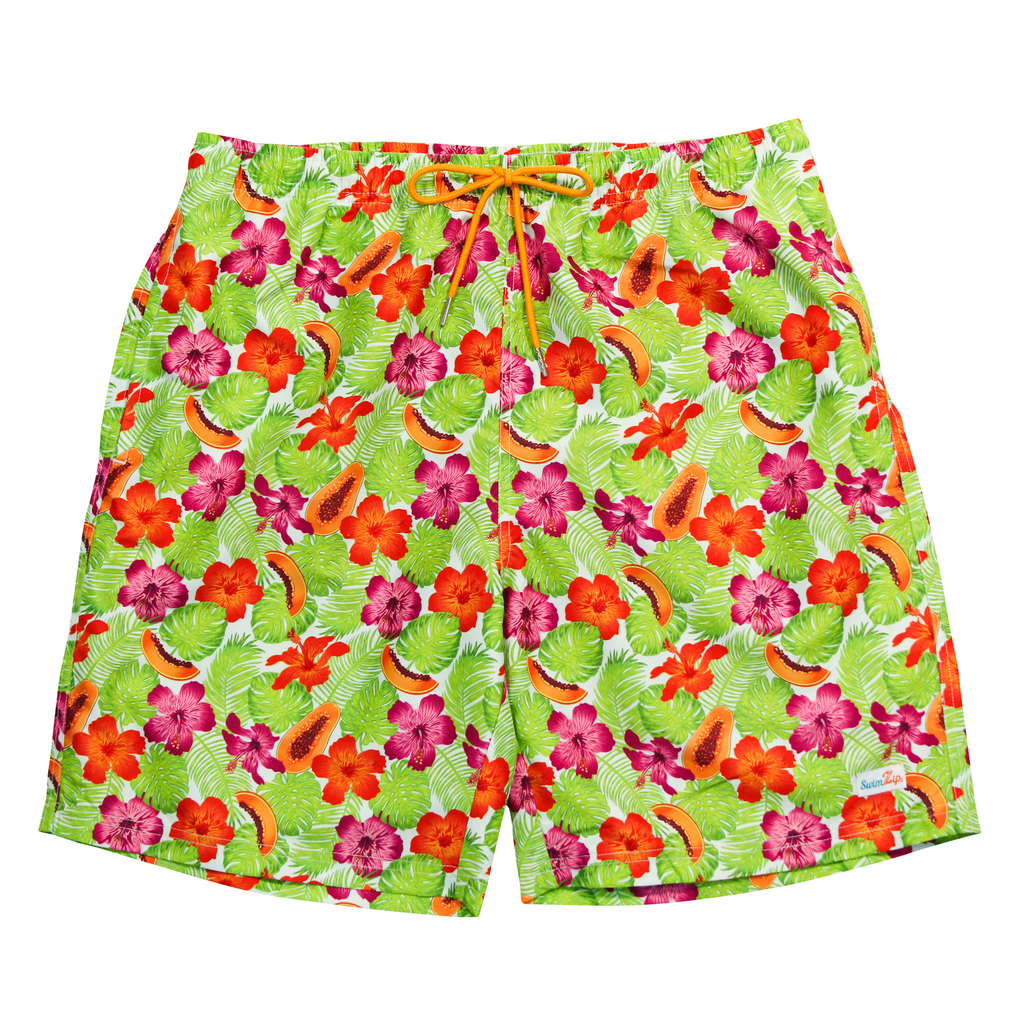 Hawaiian Hibiscus Swim Trunks