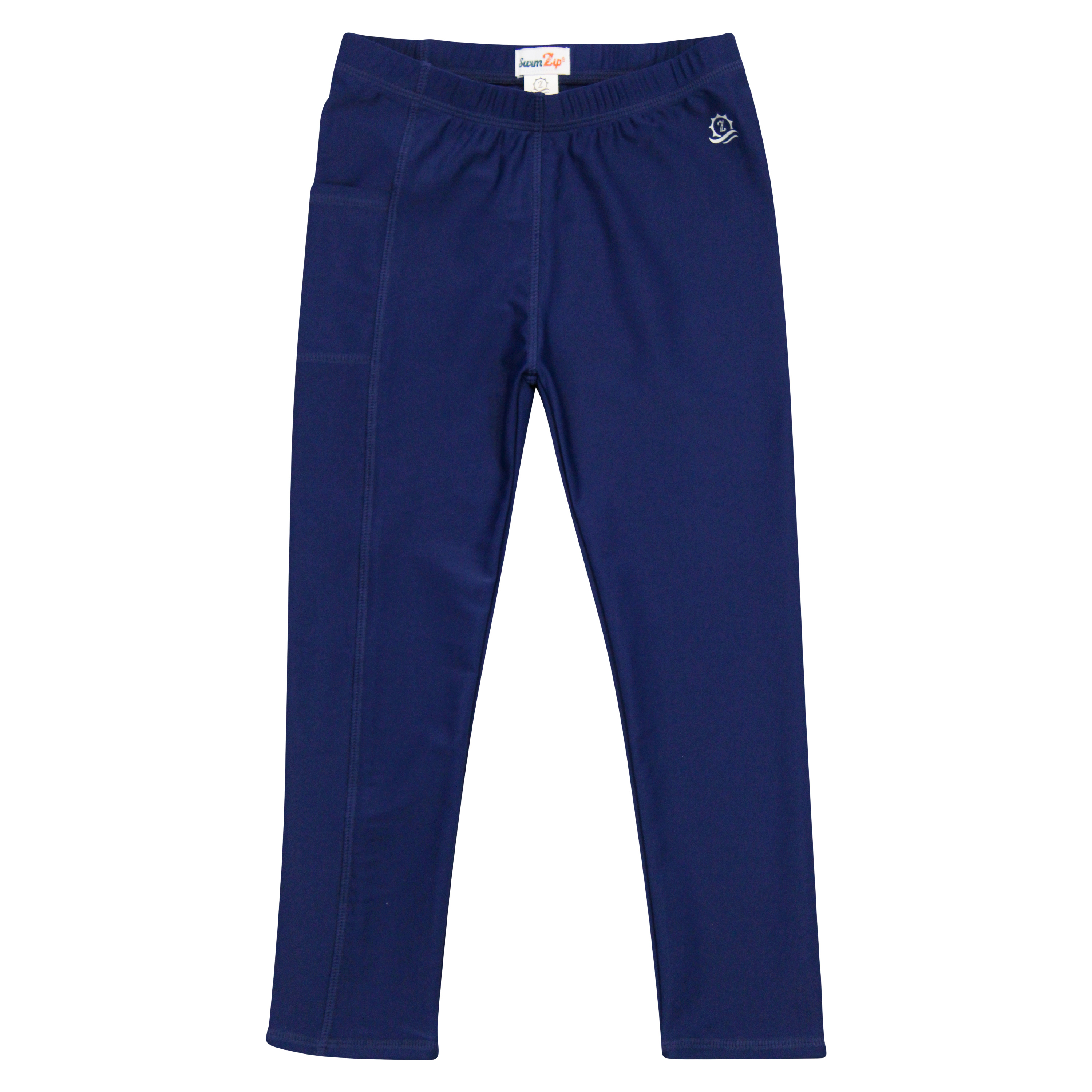 Kids Swim Pants | "Navy"-2T-Navy-SwimZip UPF 50+ Sun Protective Swimwear & UV Zipper Rash Guards-pos1