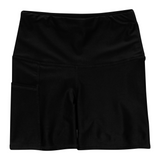 Women's Long Swim Bike Short with Pocket | “Black”-XS-Black-SwimZip UPF 50+ Sun Protective Swimwear & UV Zipper Rash Guards-pos1