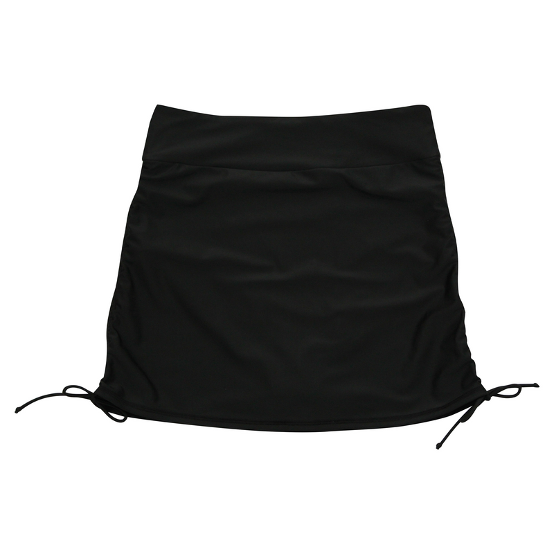Women's Adjustable Swim Skirt Swim Bottom | "Black"-XS-Black-SwimZip UPF 50+ Sun Protective Swimwear & UV Zipper Rash Guards-pos1
