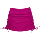 Women's Adjustable Swim Skirt Swim Bottom | "Fuchsia Festival"-XS-Fuchsia Festival-SwimZip UPF 50+ Sun Protective Swimwear & UV Zipper Rash Guards-pos1