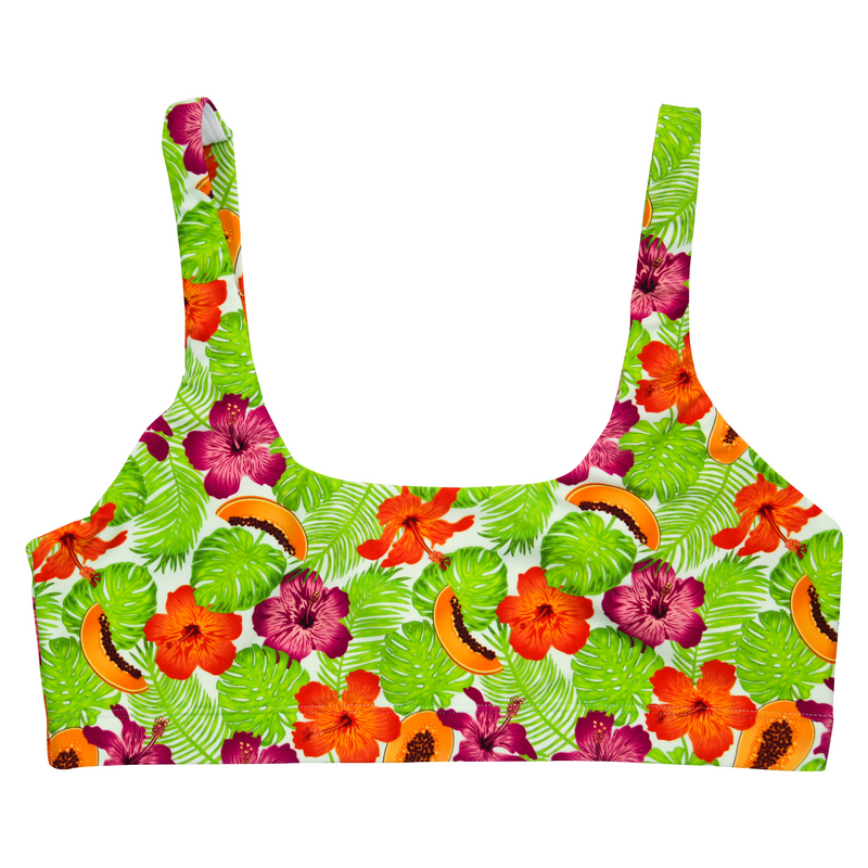 Women's Scoop Neck Bikini Top | "Hibiscus"-XS-Hibiscus-SwimZip UPF 50+ Sun Protective Swimwear & UV Zipper Rash Guards-pos1