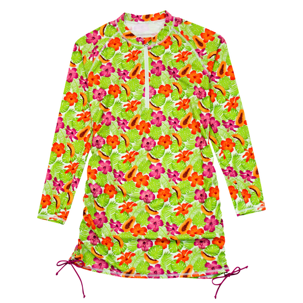 ROBE de FLEURS Glossy＊zip swimwear Lacy zip swim wear(GL2360)