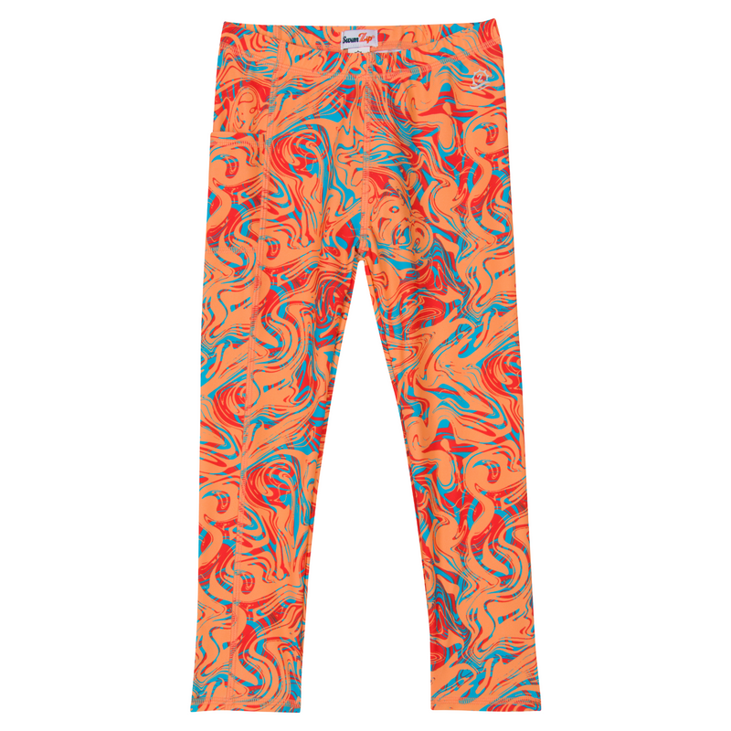 Kids Swim Pants | "Swirl"-6-12 Month-Swirl-SwimZip UPF 50+ Sun Protective Swimwear & UV Zipper Rash Guards-pos1