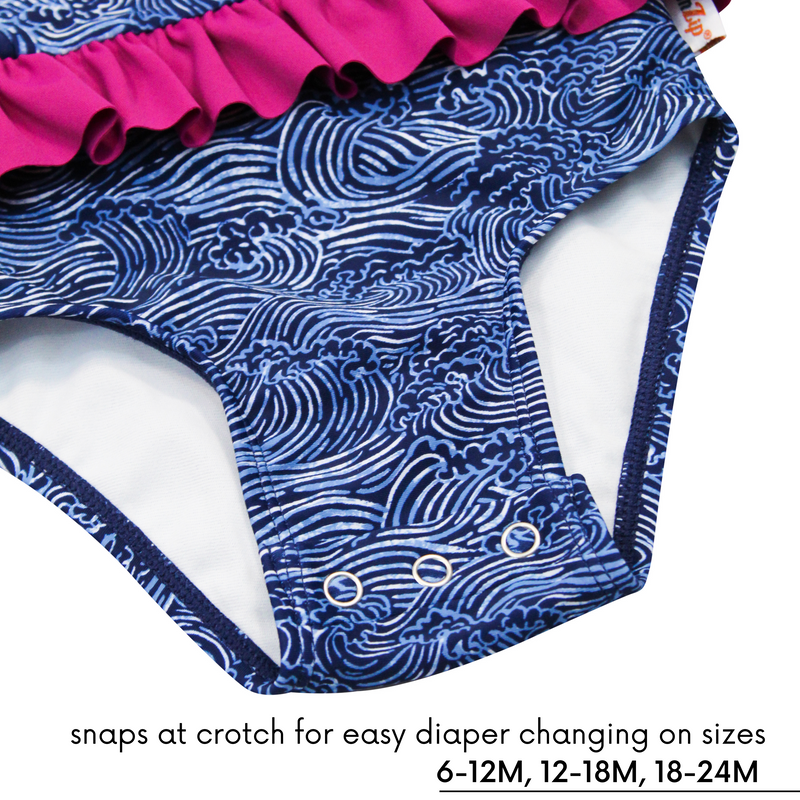 Girls One-Piece Swimsuit + Long Sleeve Rash Guard Set (2 Piece) | "In Disguise"-SwimZip UPF 50+ Sun Protective Swimwear & UV Zipper Rash Guards-pos7