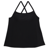 Women’s Strappy A-Line Tankini Top | “Black”-XS-Black-SwimZip UPF 50+ Sun Protective Swimwear & UV Zipper Rash Guards-pos1