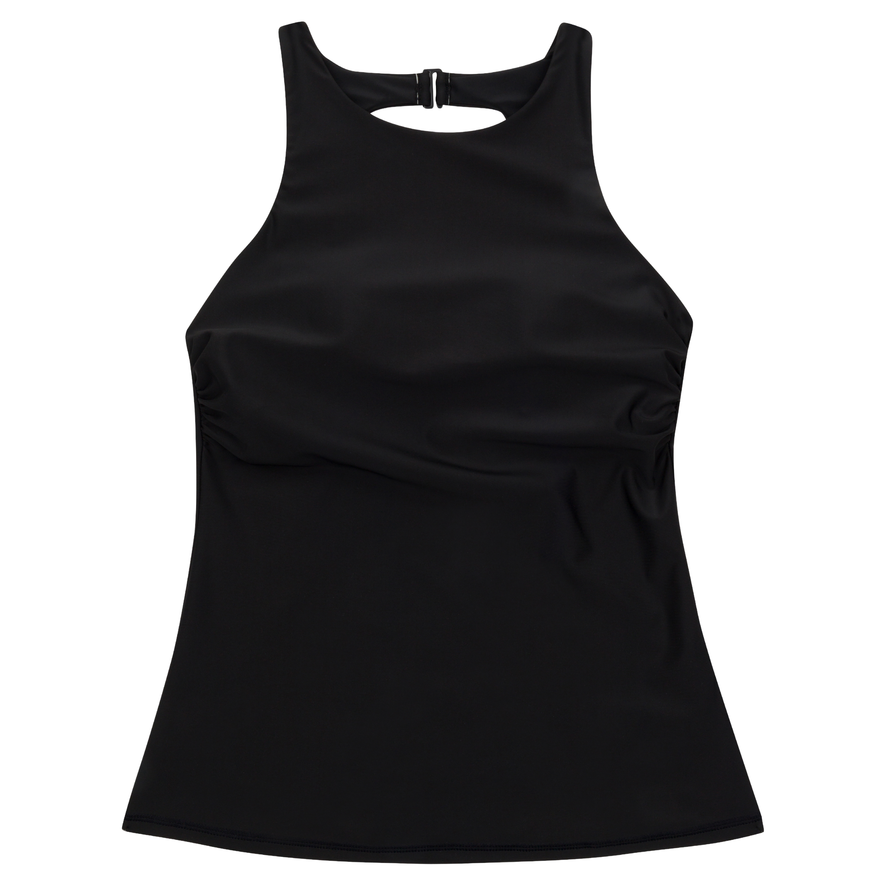 Women’s High Neck Fitted Tankini Top | “Black”-XS-Black-SwimZip UPF 50+ Sun Protective Swimwear & UV Zipper Rash Guards-pos1