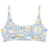 Women's Scoop Neck Bikini Top Plus Size | "Mediterranean Lemons"-1X-Mediterranean Lemons-SwimZip UPF 50+ Sun Protective Swimwear & UV Zipper Rash Guards-pos1
