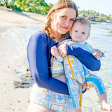 Sunsuit - Long Sleeve Romper Swimsuit | "Mediterranean Lemons"-SwimZip UPF 50+ Sun Protective Swimwear & UV Zipper Rash Guards-pos2