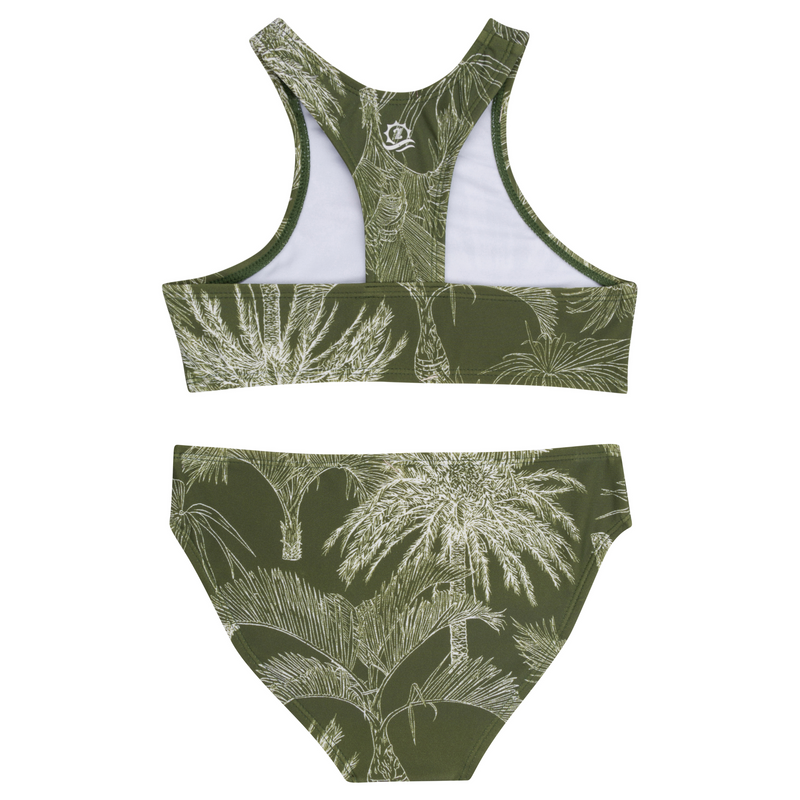 Girls Halter Top Bikini Set (2 Piece) | "Hawaiian Rainforest"-SwimZip UPF 50+ Sun Protective Swimwear & UV Zipper Rash Guards-pos4