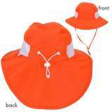 Kids Wide Brim + Flap Neck Sun Protective Adventure Hat - Orange-SwimZip UPF 50+ Sun Protective Swimwear & UV Zipper Rash Guards-pos9