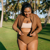 Women's High Waist Bikini Bottoms | "Cold Brew"-SwimZip UPF 50+ Sun Protective Swimwear & UV Zipper Rash Guards-pos7