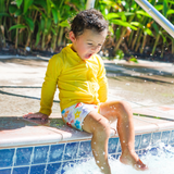 Kids Euro Swim Shorties | "Blossom"-SwimZip UPF 50+ Sun Protective Swimwear & UV Zipper Rash Guards-pos2