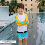 Boys Long Sleeve Zipper Rash Guard and Swim Trunk Set | "Color Pop"-SwimZip UPF 50+ Sun Protective Swimwear & UV Zipper Rash Guards-pos2